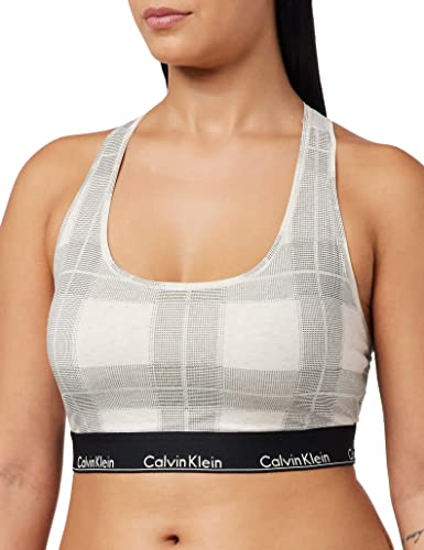 Calvin Klein Damski biustonosz bez podszewki (Ff), Teksturowane płatki owsiane w kratę, XL