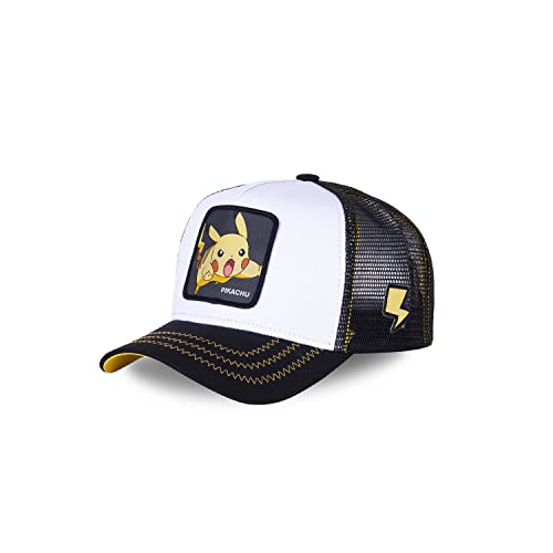 Capslab Czapka Pikachu z czarną siatką, Blanc, Talla única