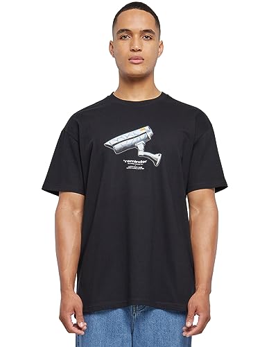 Mister Tee Męski T-shirt CCTV Oversize Tee Black M, czarny, M