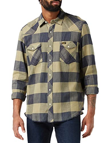 Wrangler Męska koszula westernowa, beżowy, S