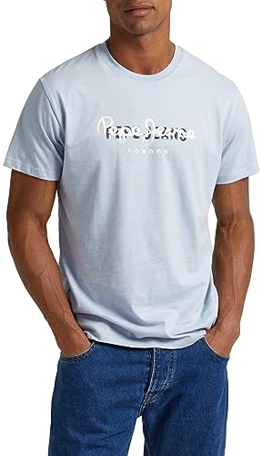 Pepe Jeans Koszulka męska Keegan, niebieski (wybielacz niebieski), M