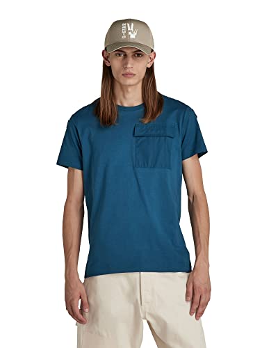 G-STAR RAW Męski T-shirt Utility I, Niebieski (Nitro D21549-336-1861), S