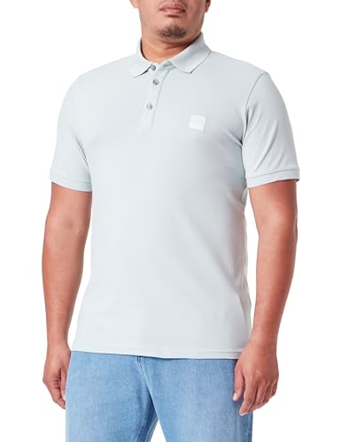 BOSS Męska koszulka polo Passenger Slim-Fit z rozciągliwej bawełny z naszywką z logo, Light/Pastel Green335, XXL