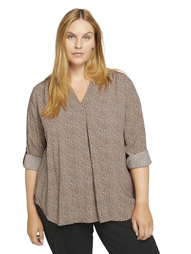TOM TAILOR Damski Bluzka z rękawami typu turn-up 1024916, 27490 - Multicolor Dot Design, 46 Duże rozmiary