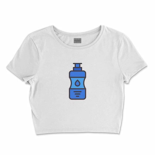 Bona Basics, Damski T-shirt basic, z nadrukiem cyfrowym, 100 bawełny, biały, swobodny, damski top, rozmiar: L, biały, L Krótki