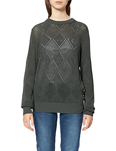 G-STAR RAW Damski sweter z dzianiny Pointelle, Szary (Graphite D20431-b754-996), L