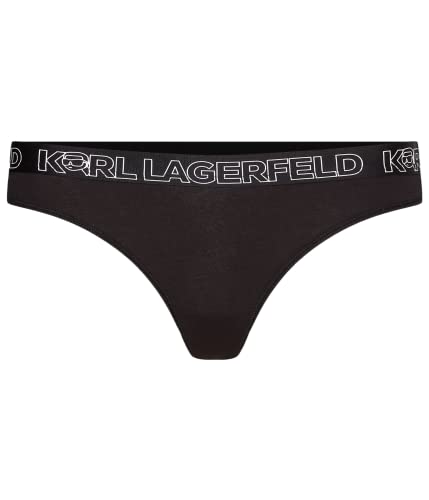 KARL LAGERFELD Kobiety Figi Tanga Z Logo Ikonik 2.0, Czarny, L