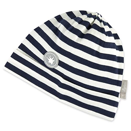 Sigikid Czapka z bawełny ekologicznej dla dziewczynek w rozmiarach od 38 do 46, niebiesko-białe paski