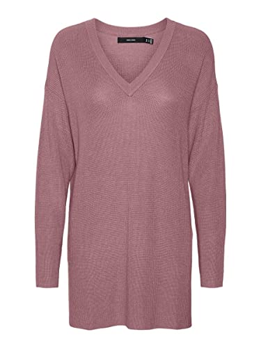 Vero Moda Vmnewlexsun Ls Długi dekolt Pulower Noos Sweter Damski, Nostalgia różowa, M