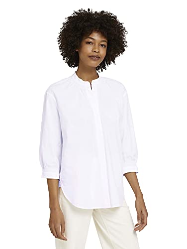 TOM TAILOR mine to five Damski Bluzka z rękawami 3/4 z marszczeniami 1025644, 20000 - White, 38
