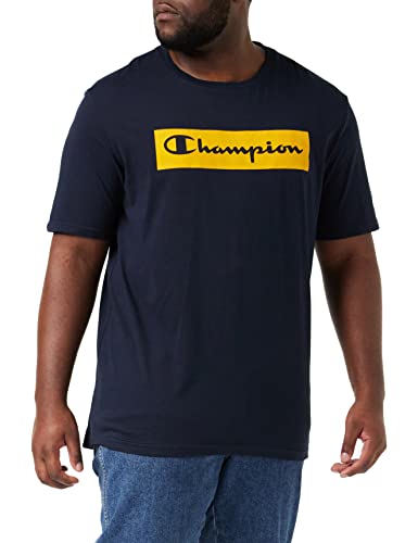 Champion T-shirt męski Flock Box, niebieski morski, XS