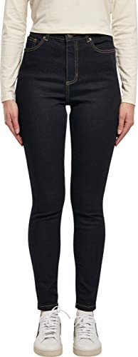 Urban Classics Damskie dżinsy Organic High Waist Skinny, dżinsy damskie o kroju slim fit, z bawełny organicznej, dostępne w dwóch kolorach, rozmiary 26-34, dark blue raw, 30