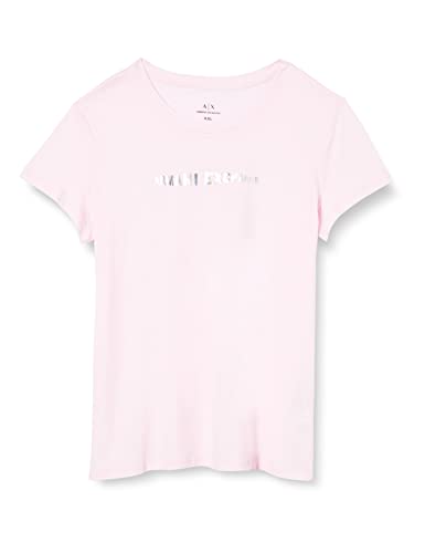 Armani Exchange Damska koszulka z krótkim rękawem, slim fit, okrągły dekolt, ilusion, bardzo duża, iluzja, XL