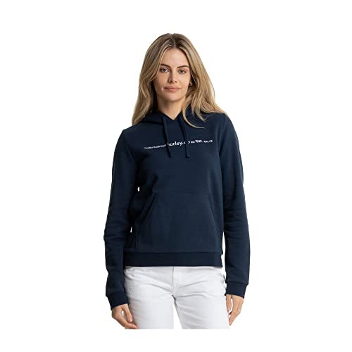 Hurley Damska bluza z kapturem z podszewką polarową, indygo (Mood Indigo), XS, niebieski indygo (Mood Indigo), XS