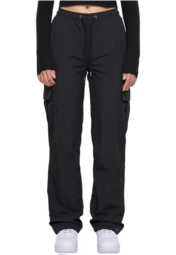 Urban Classics Damskie spodnie cargo z nylonu, czarny, 4XL