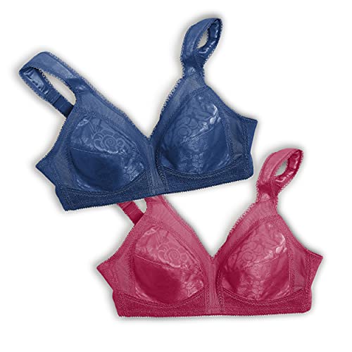 Playtex Biustonosze damskie, starsze, Sailor niebieski/Basic Signature Berry, 2 szt., 100E, Sailor niebieski/Basic Signature Berry, 2 sztuki, 100E