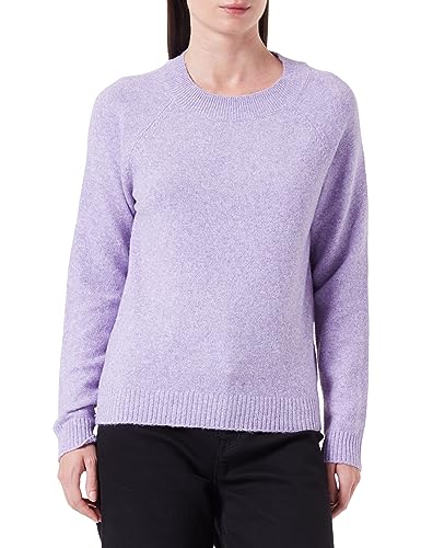 VERO MODA Vmdoffy Ls O-Neck Blouse Ga Noos sweter damski, piaskowa werbena/szczegóły: melanż, M