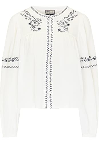 DreiMaster Vintage Damska bluzka haftowana 37315422, biała, XL, biały (wollweiss), XL