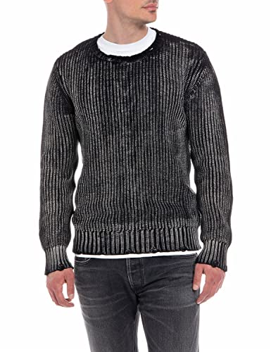Replay sweter męski, 098 BLACK, XXL