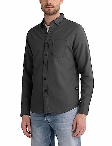 Replay Koszula męska regular fit, 395 Midnight Grey, S
