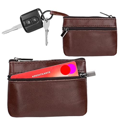 mumbi Etui na klucze z prawdziwej skóry, etui na klucze, brązowe