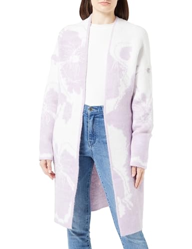 NAEMI Damski kardigan z dzianiny 10425106-NA01, liliowo-biały, XL/XXL, Liliowy, biały, XL-XXL