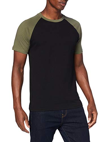 Urban Classics Raglan Contrast Tee T-Shirt męski, czarny/oliwka, 3XL