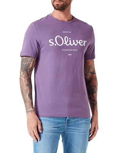 s.Oliver Bernd Freier GmbH & Co. KG Męski T-shirt z krótkim rękawem, fioletowy, M, fioletowy, M