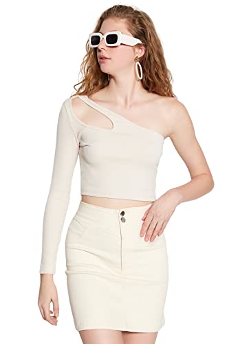 Trendyol Damska bluza z jednym ramieniem, rozmiar M (DE)