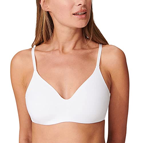 Damski Miękki Biustonosz z Miseczką Organic Cotton - 95/5, Biały, 80C