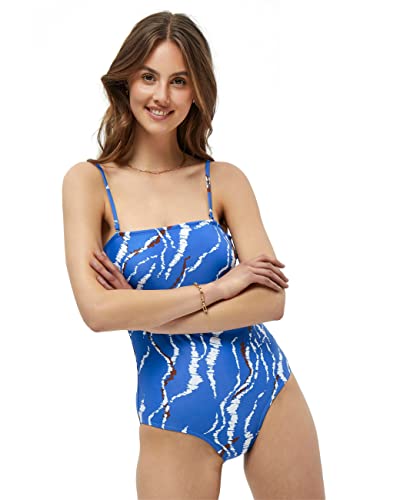 Minus Damski kostium kąpielowy Nabina Denim Blue Graphic Print, M