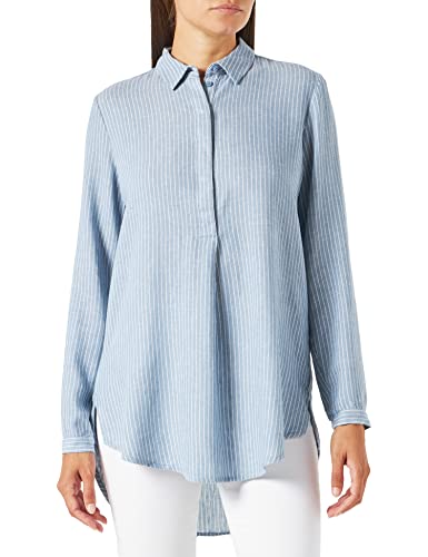 TOM TAILOR Damski tunica bluzka w paski 1032243, 29350 - Blue White Vertical Stripe, 32