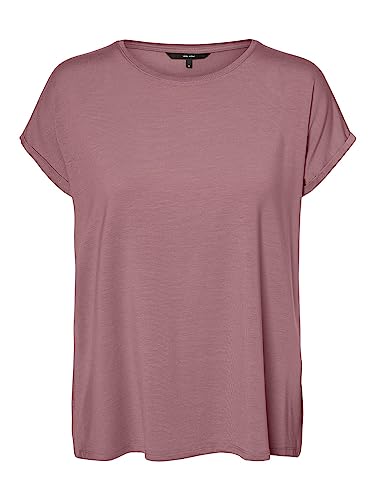 VERO MODA Damska koszulka Vmava Plain Ss Top Gajrs Noos, Nostalgia Rose, XXL
