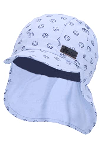 Sterntaler Unisex dziecięca czapka z daszkiem, ochrona karku, kotwica, czapka dziecięca, błękitny, 45