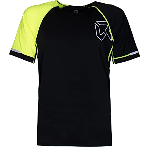 ROCK EXPERIENCE Daisuke SS T-Shirt Męski, 0208 Caviar + 2134 Safety Yellow, M