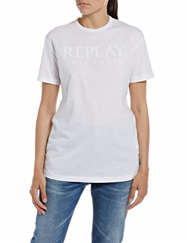 Replay T-shirt damski, 001 White, XL