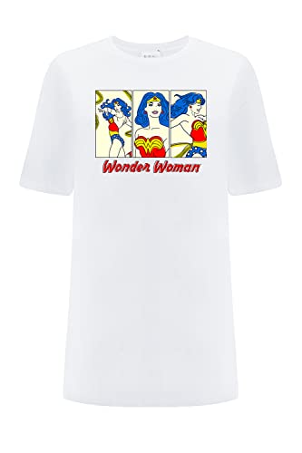 ERT GROUP Oryginalna i oficjalnie licencjonowana przez DC biała koszulka damska oversize, wzór Wonder Woman 029, nadruk jednostronny, rozmiar M