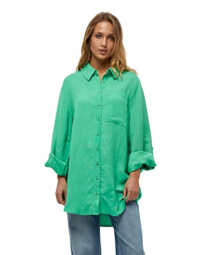 Minus Damska koszula z lnu Marly Oversize, zielone jabłko, 16