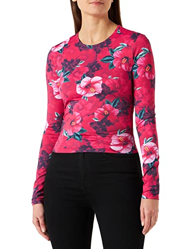 Pinko Damska koszulka z nadrukiem mignon, Yn3_Mult.Fuxia/Squad, M, Yn3_mult.fuxia/Squad, M