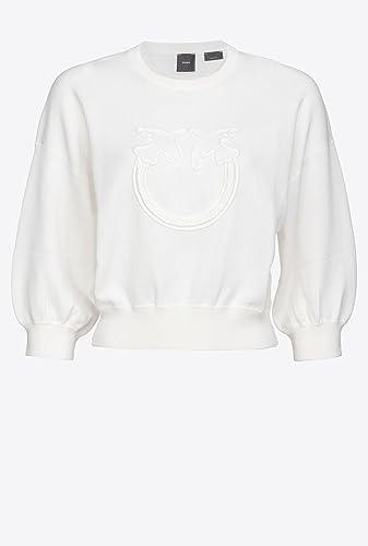 Pinko Erebia Dzianiny Ogolony Efekt F Koszulka Z Długim Rękawem Kobiety Bez Szyi, Z04_bianco Brill, M