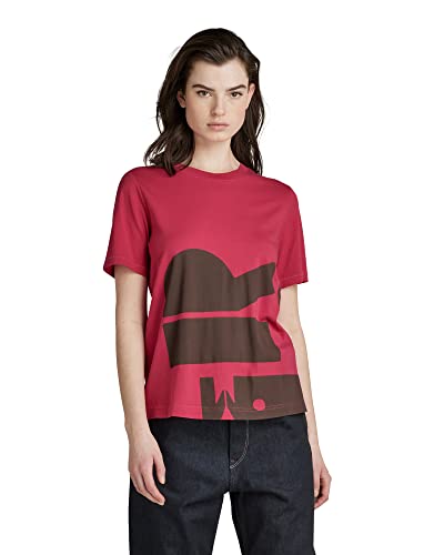 G-STAR RAW Top damski Big Graphic Top, Czerwony (Cerise D22267-4107-d305), XS