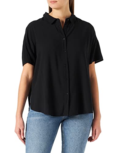 United Colors of Benetton Damska bluzka Camicia 5WPWDQ01M, Nero 100, S