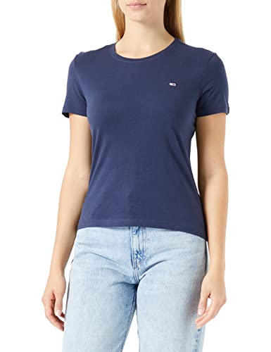Tommy Hilfiger Damska koszulka Tjw Soft Jersey S/S Knit Tops, Ciemna granatowa, M