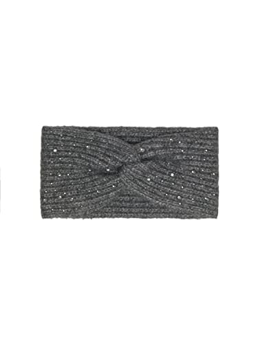 ONLY Women's ONLLUNA Life KNT opaska na głowę Acc opaska na czoło, ciemnoszary melanż/szczegóły: srebrny kryształ górski, jeden rozmiar, Dark Grey Melange/Szczegóły: SILVER RHINESTONE, jeden rozmiar