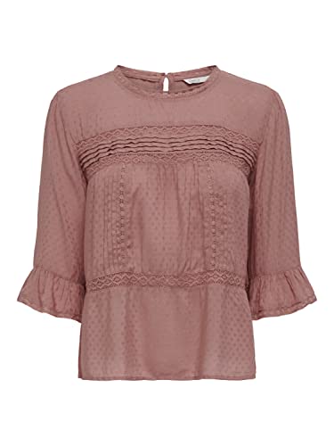 Bestseller A/S Damski ONLANEMONE 3/4 Flaired NOOS WVN Top, Burlwood, 46, Burlwood, 46