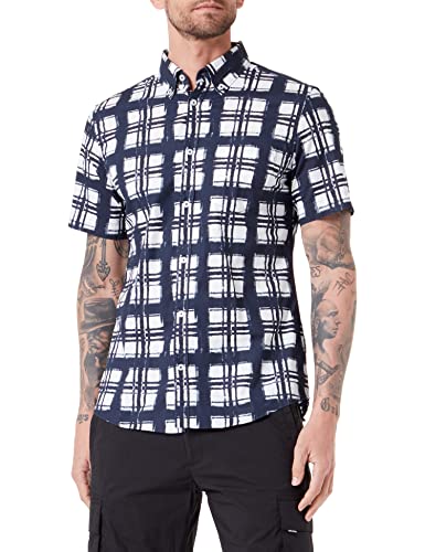 s.Oliver Koszula męska, z krótkim rękawem, niebieska, XL, niebieski, XL