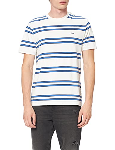 Lee Męski t-shirt Basic Stripe Tee, beżowy (Ecru Nq), M