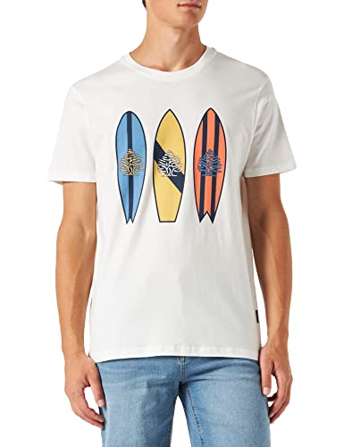 Springfield Męski t-shirt płaszcz Arbol Tablas Podkoszulek, kość słoniowa biała, S