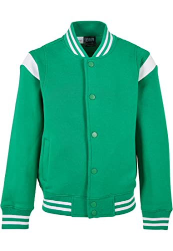 Urban Classics Kids Boys Inset College Sweat Jacket, Bodegagreen/white, 146-152