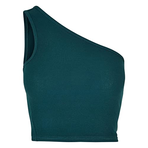 Urban Classics Ladies Cropped Asymmetric Top, Koszula damska Cami, Watergreen, Watergreen, 3XL EU